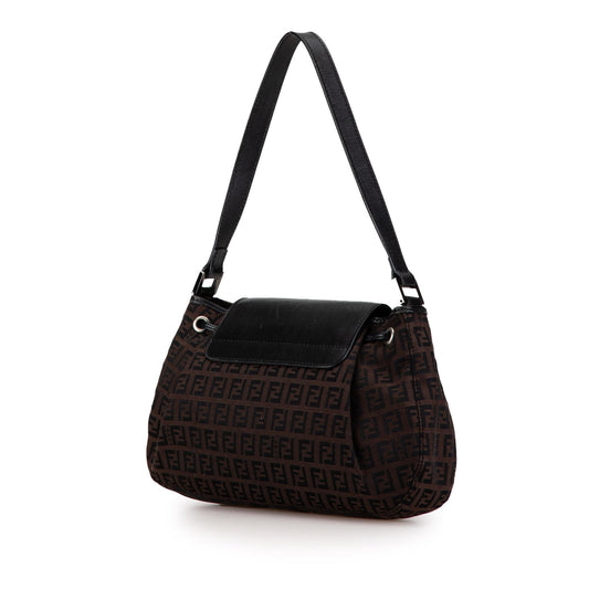 Luxury FendiZucchino Canvas Flap Shoulder Bag (SHG-lKn300)