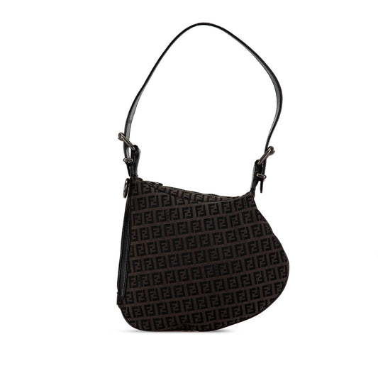 Luxury FendiZucchino Canvas Oyster Shoulder Bag (SHG-MyLE1w)
