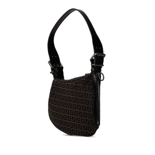 Luxury FendiZucchino Canvas Oyster Shoulder Bag (SHG-MyLE1w)