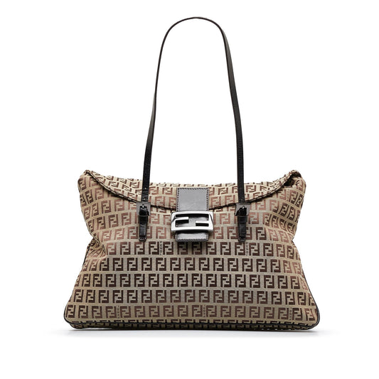Luxury FendiZucchino Double Flap Shoulder Bag (SHG-bz3W6K)