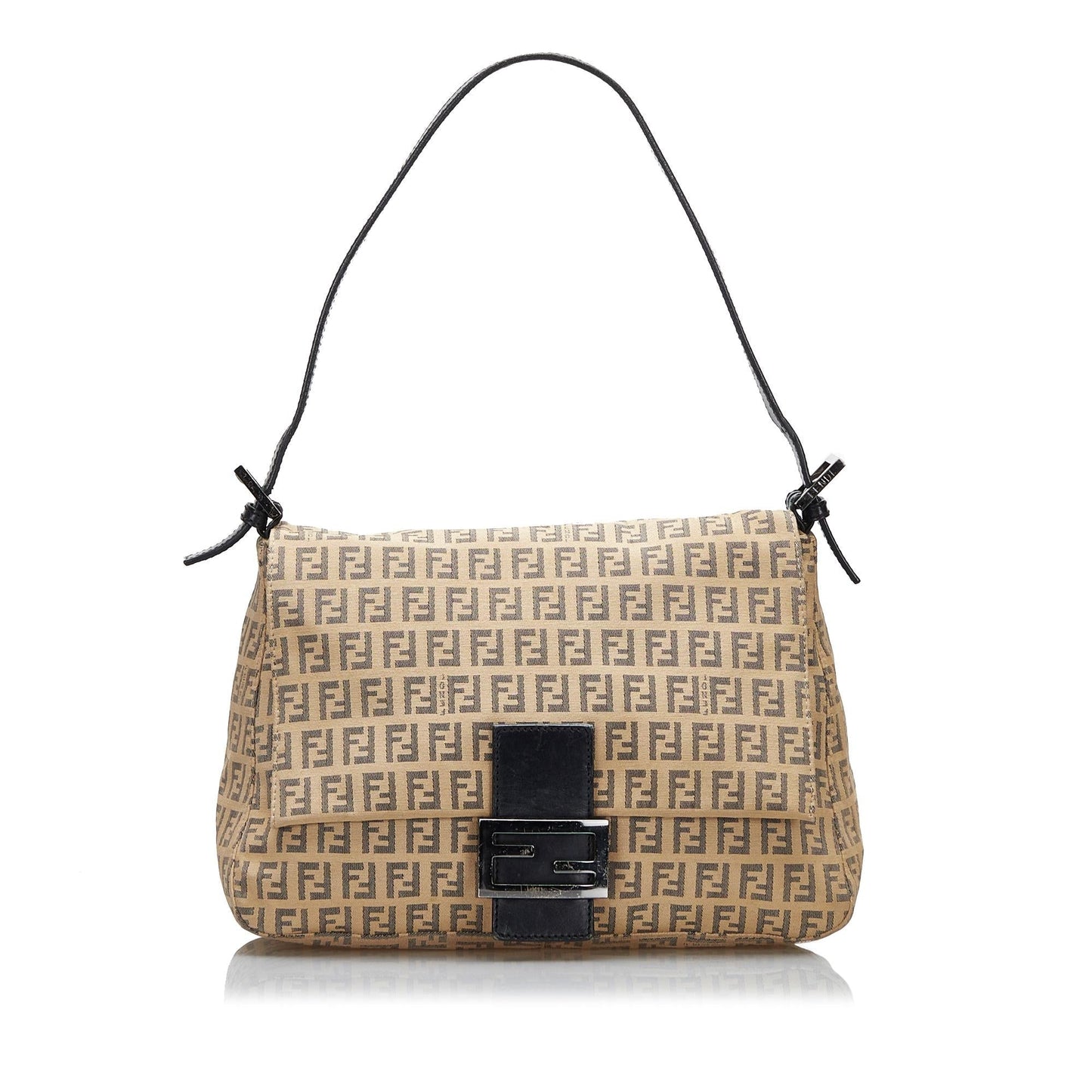 Luxury FendiZucchino Mamma Forever Canvas Shoulder Bag (SHG-nCROSm)