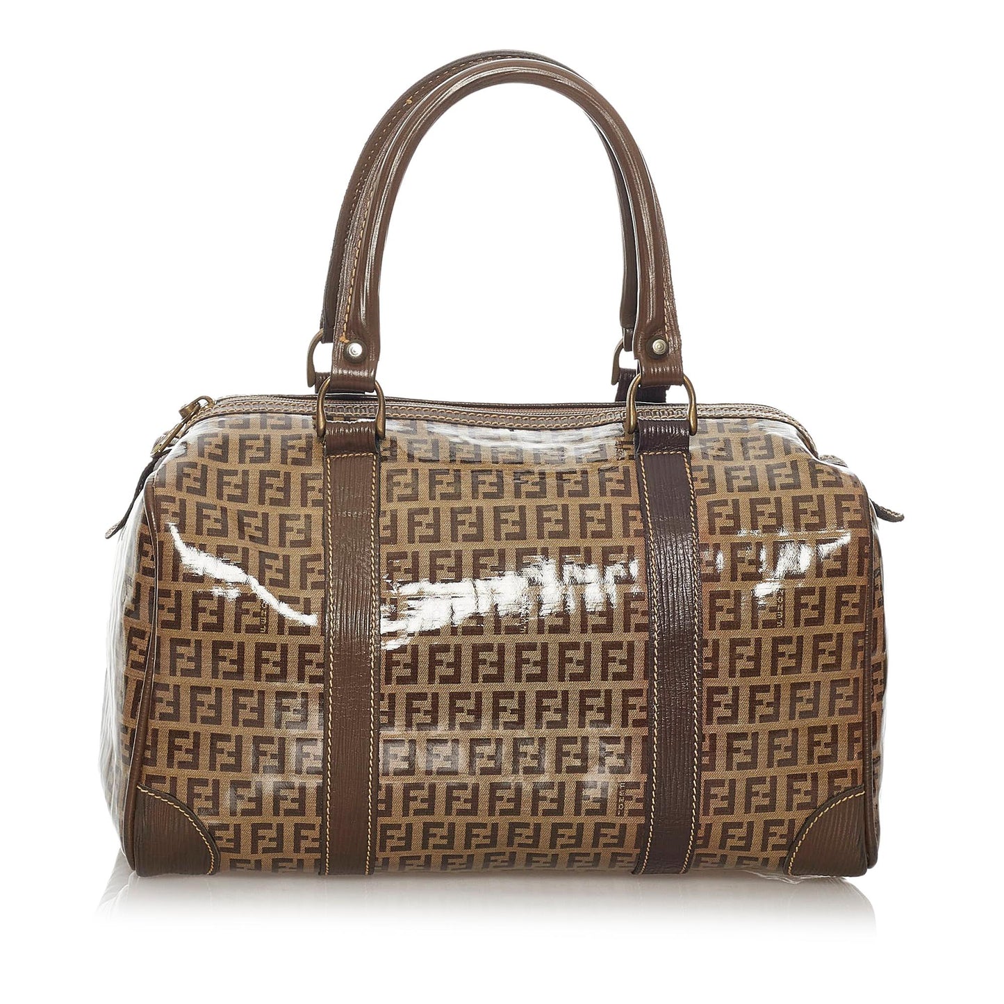 Luxury FendiZucchino Patent Leather Boston Bag (SHG-28254)