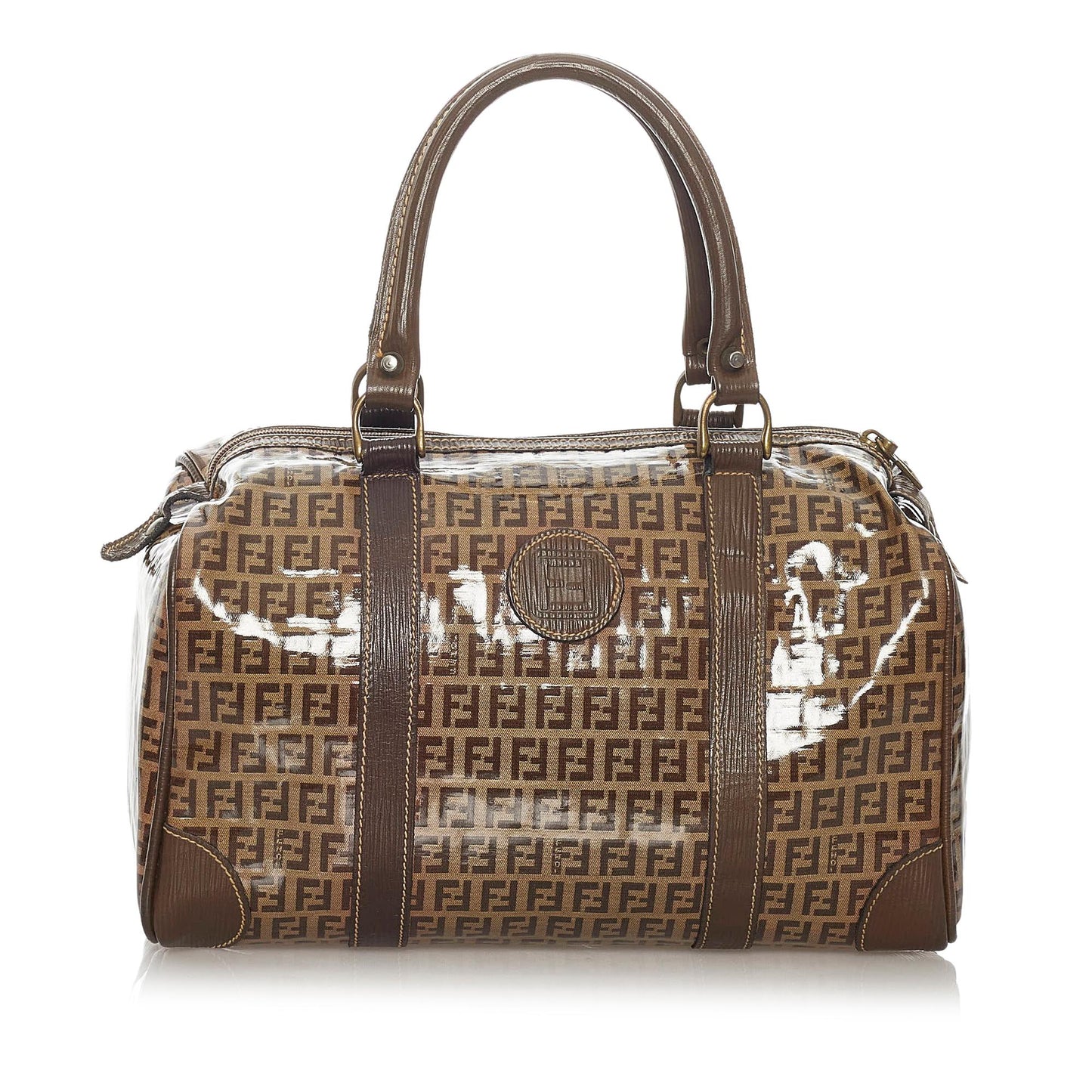 Luxury FendiZucchino Patent Leather Boston Bag (SHG-28254)