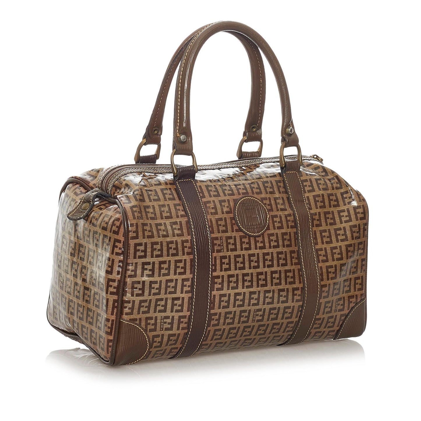Luxury FendiZucchino Patent Leather Boston Bag (SHG-28254)