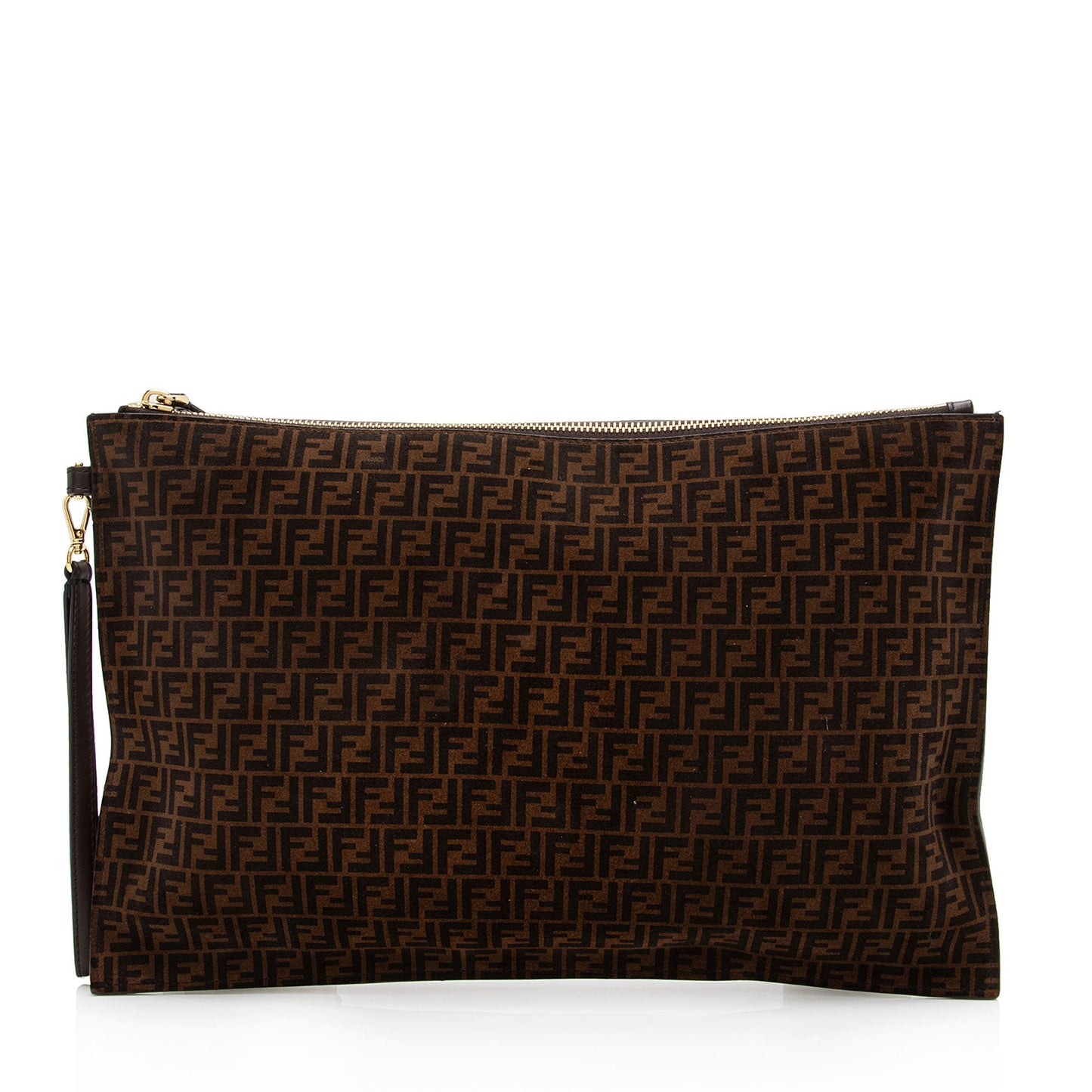 Luxury FendiZucchino Suede Large Flat Pouch (SHF-79WgbJ)