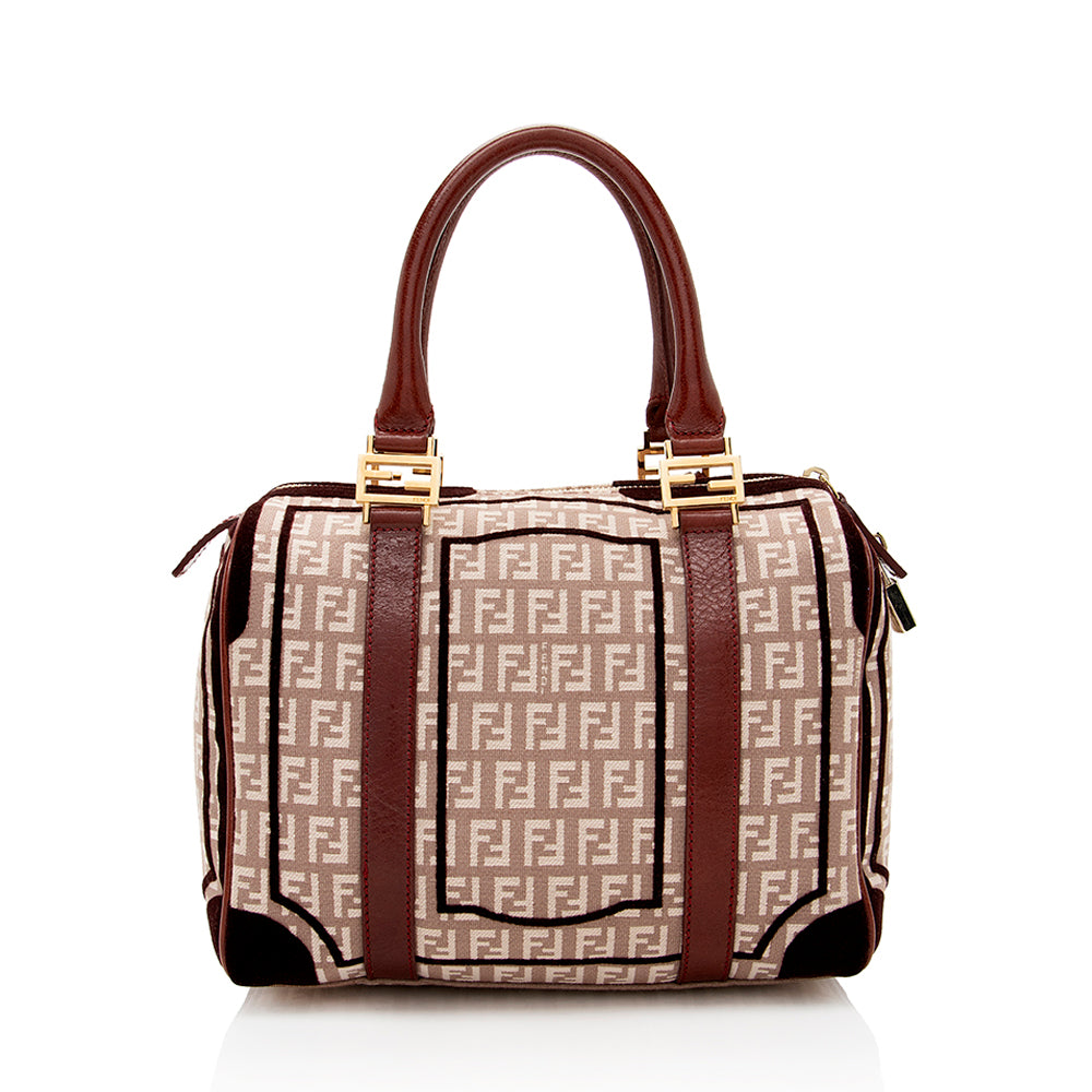 Luxury FendiZucchino Velvet Small Boston Satchel (SHF-18601)