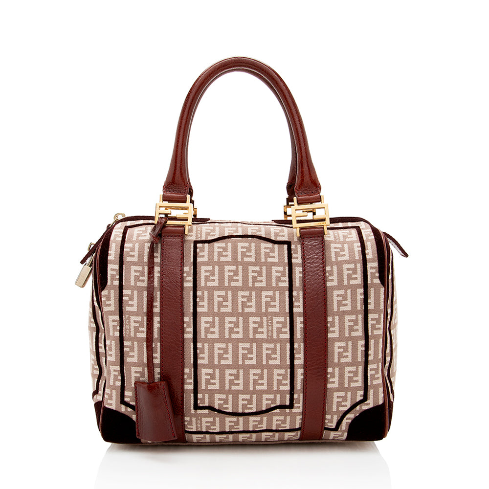 Luxury FendiZucchino Velvet Small Boston Satchel (SHF-18601)