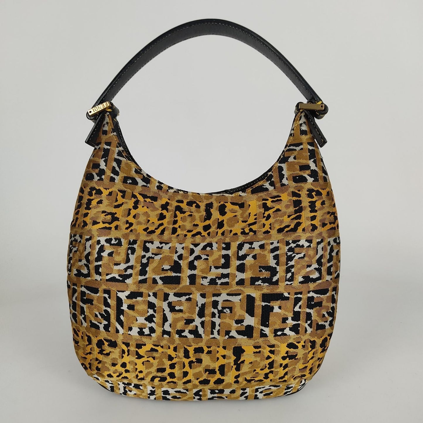 Luxury FendiLuxury FendiHobo handbag in animalier canvas - '10s