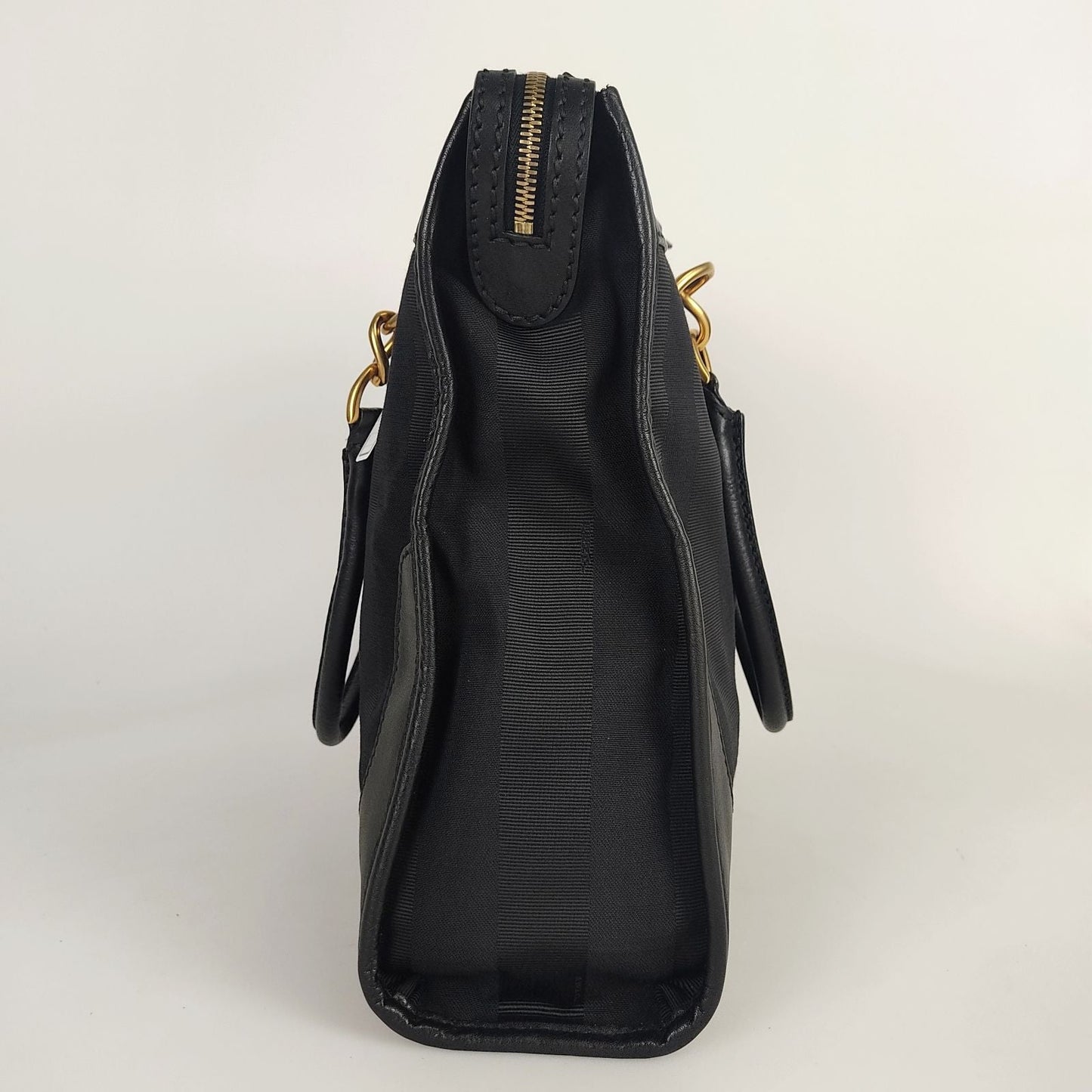 Luxury FendiLuxury Fendihandbag in Pacan canvas and black leather - '10s