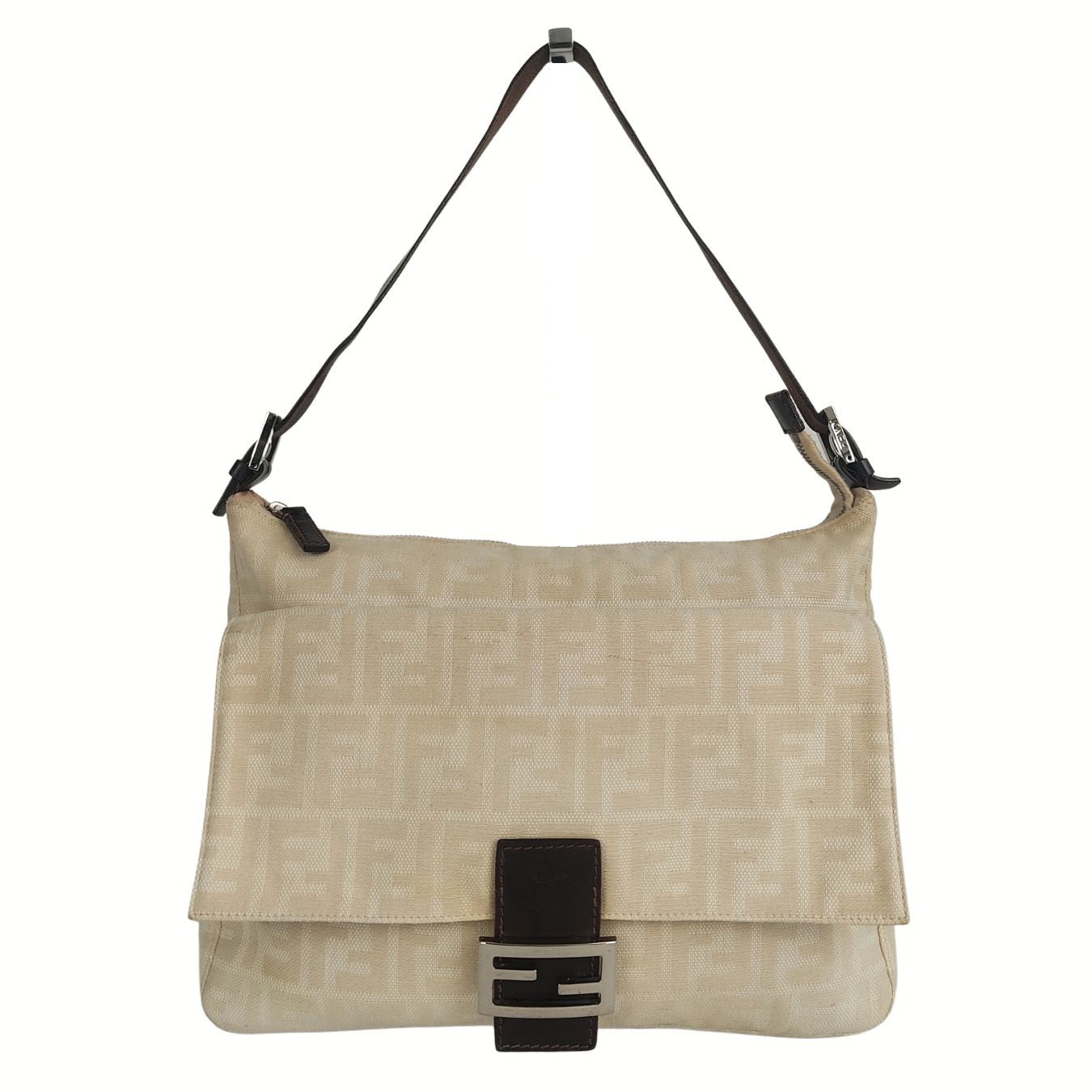 Luxury FendiLuxury FendiMamma shoulder bag in beige monogram canvas - '10s
