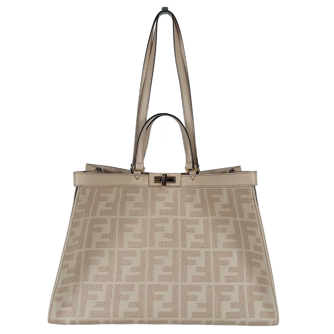 Luxury FendiLuxury FendiPeekaboo Tote Medium Canvas shoulder bag pink - '10s