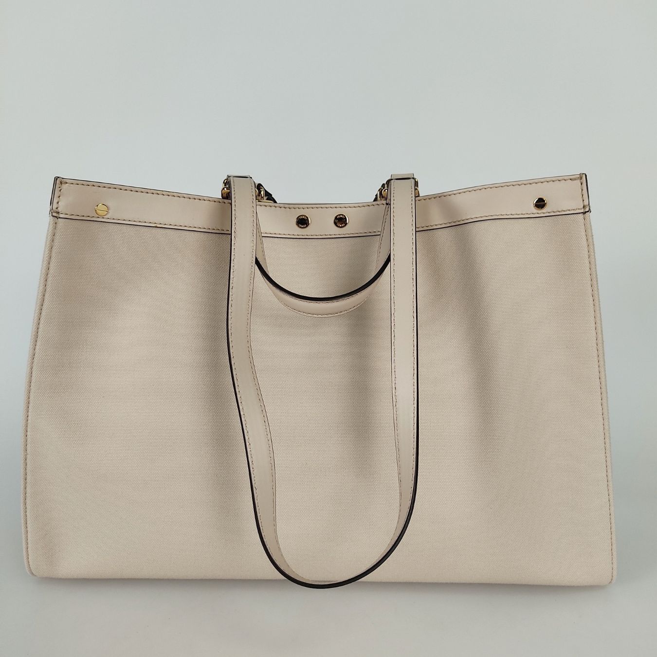 Luxury FendiLuxury FendiPeekaboo Tote Medium Canvas shoulder bag pink - '10s