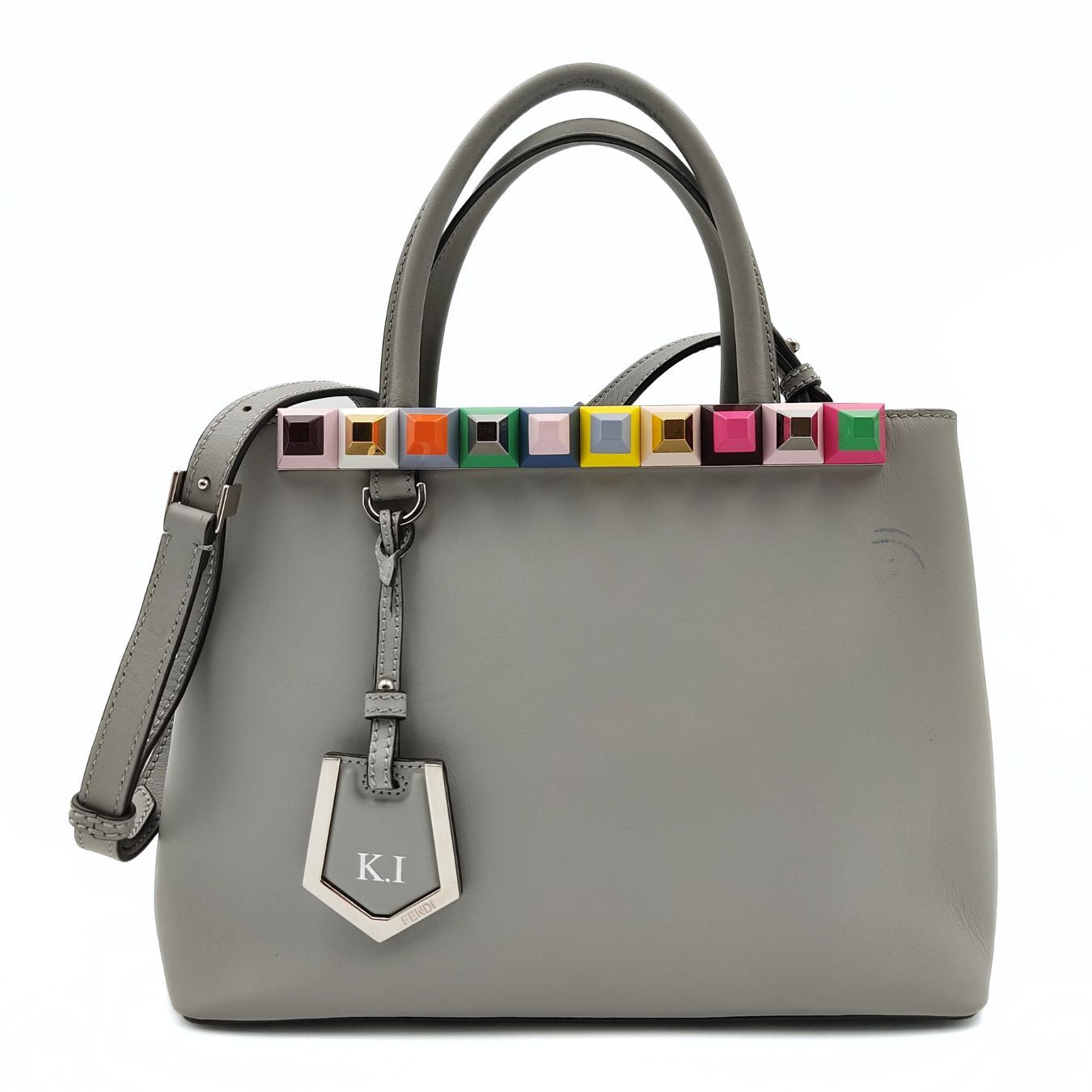 Luxury FendiLuxury Fendi2Jours shoulder bag in gray leather - '10s