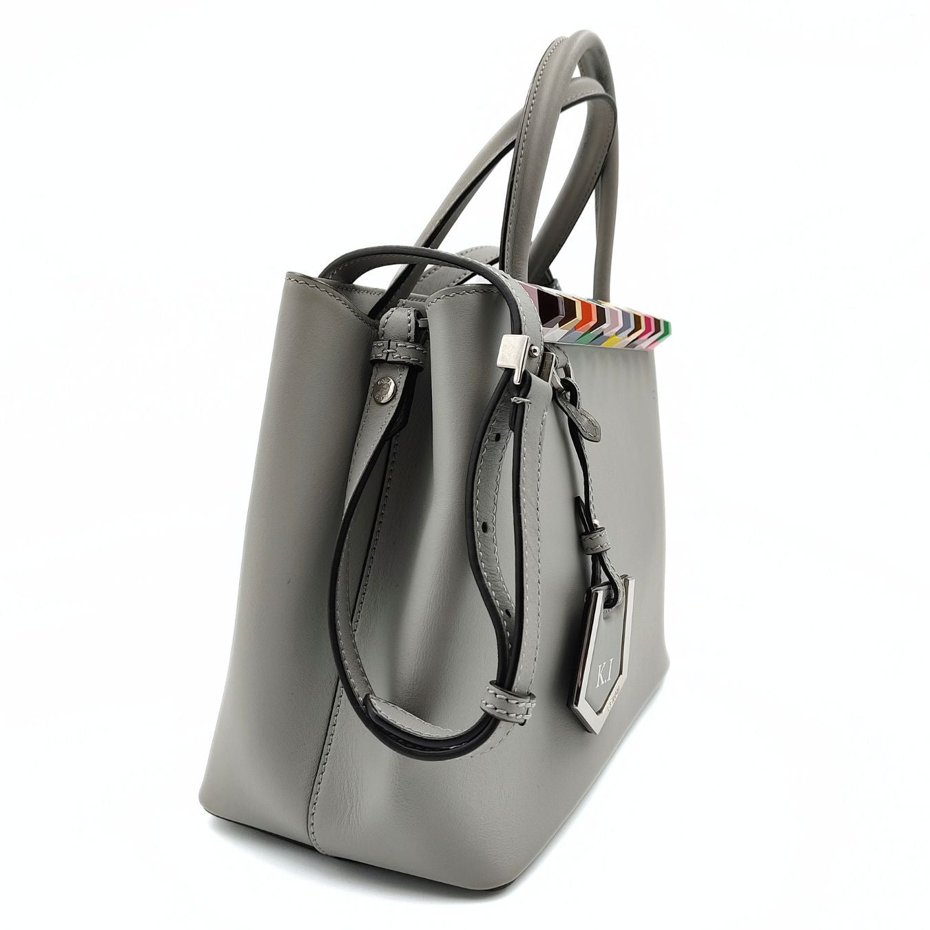 Luxury FendiLuxury Fendi2Jours shoulder bag in gray leather - '10s
