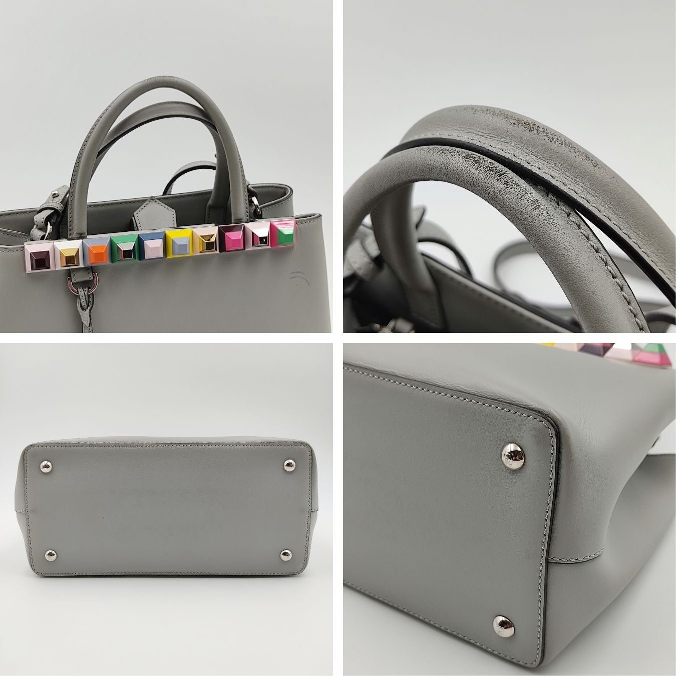 Luxury FendiLuxury Fendi2Jours shoulder bag in gray leather - '10s