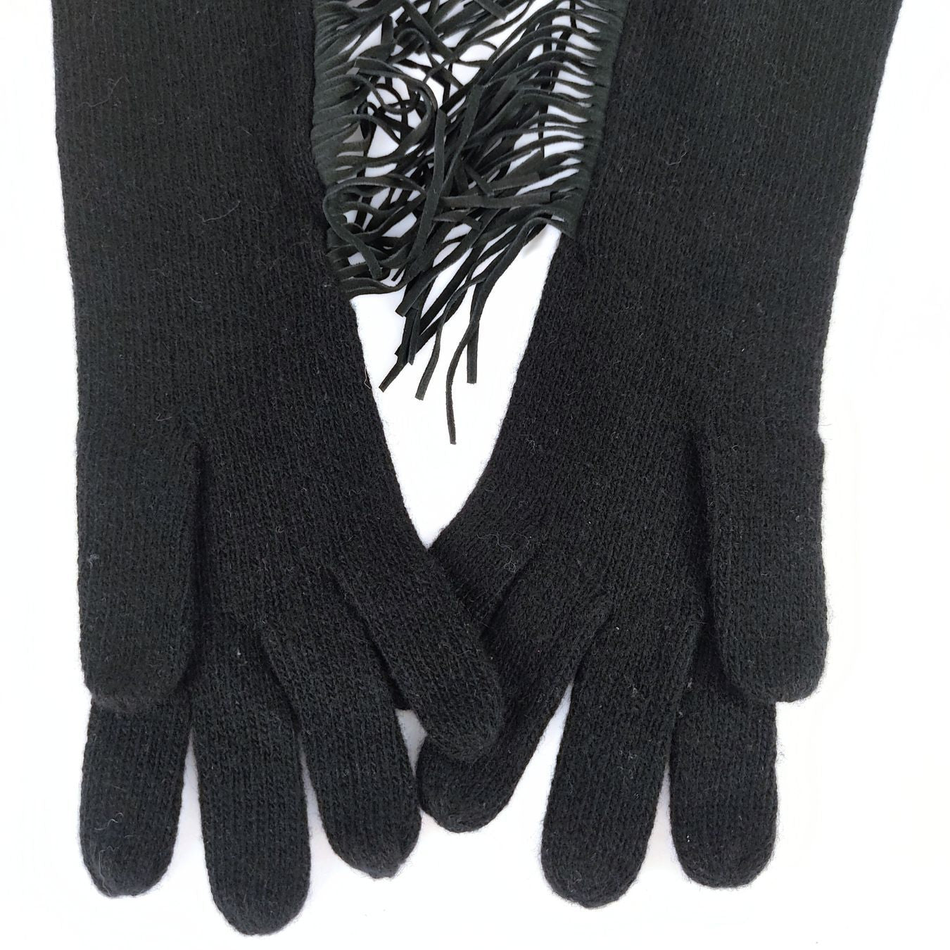 Luxury FendiLuxury Fendicashmere and leather long gloves - '10s