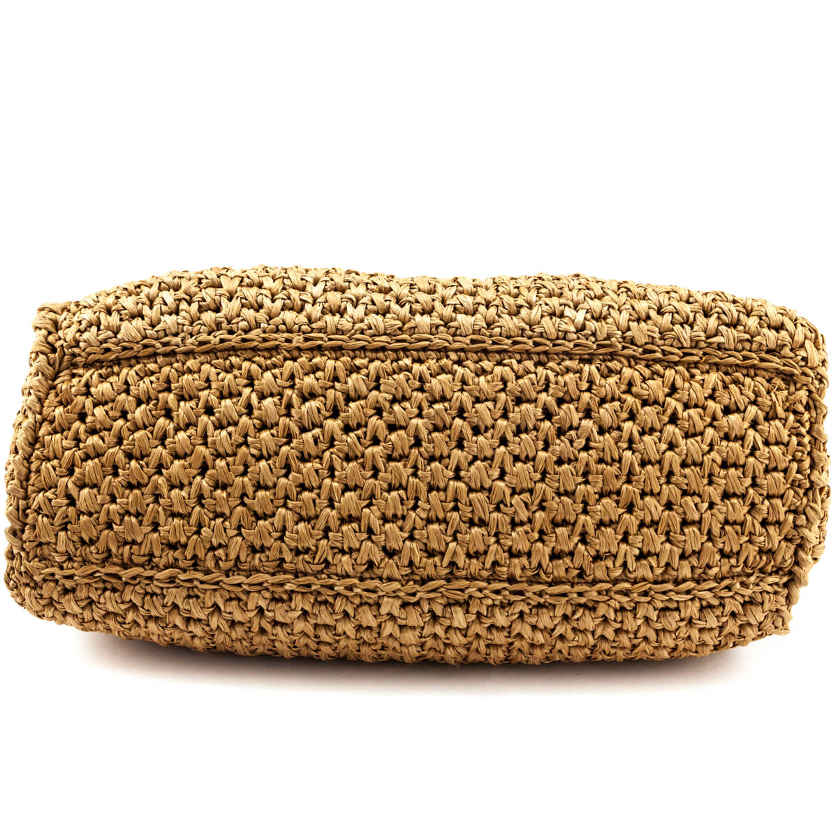 Luxury FendiBeige Raffia & Blue Snakeskin Large Peekaboo Bag