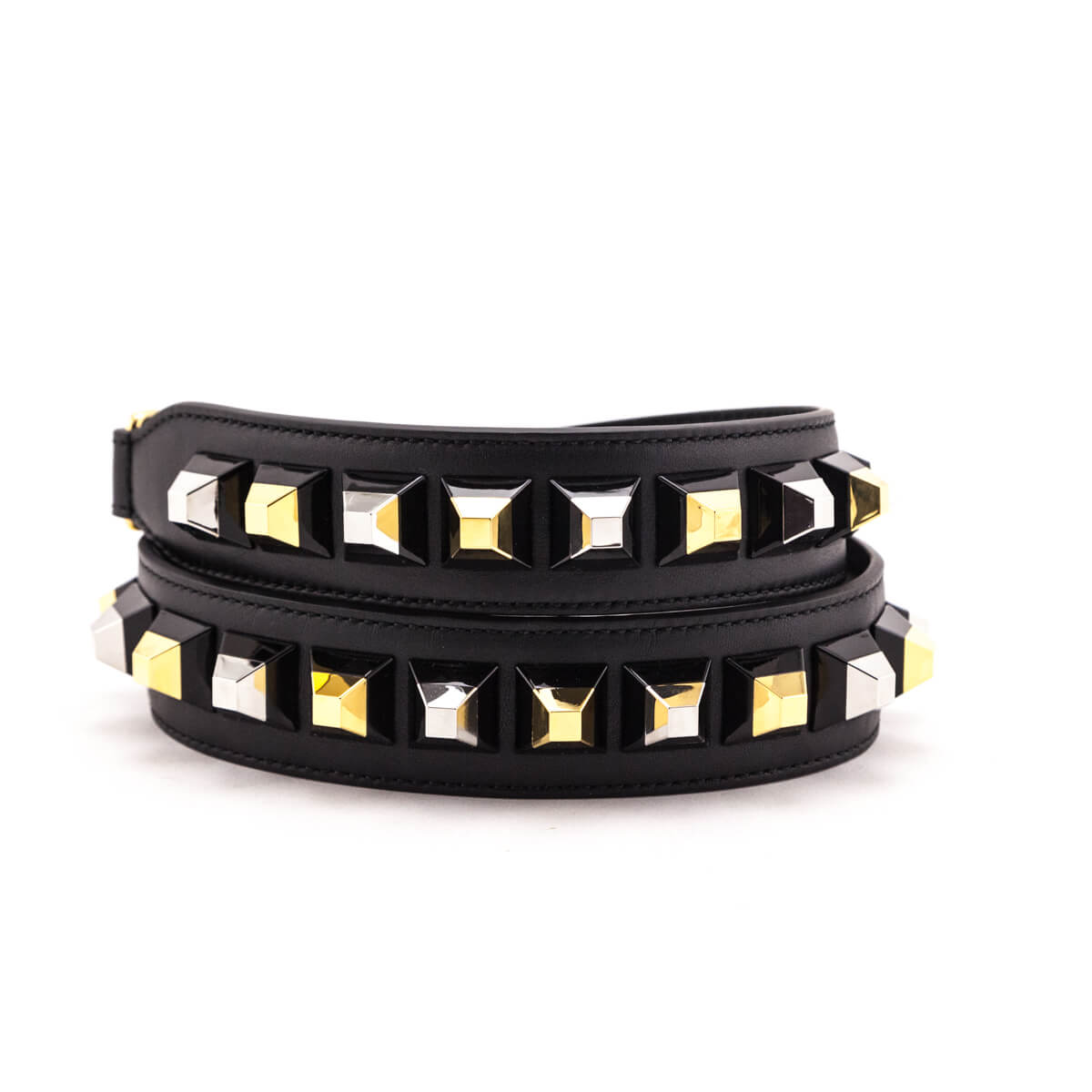 Luxury FendiBlack Calfskin Studded Strap You Strap