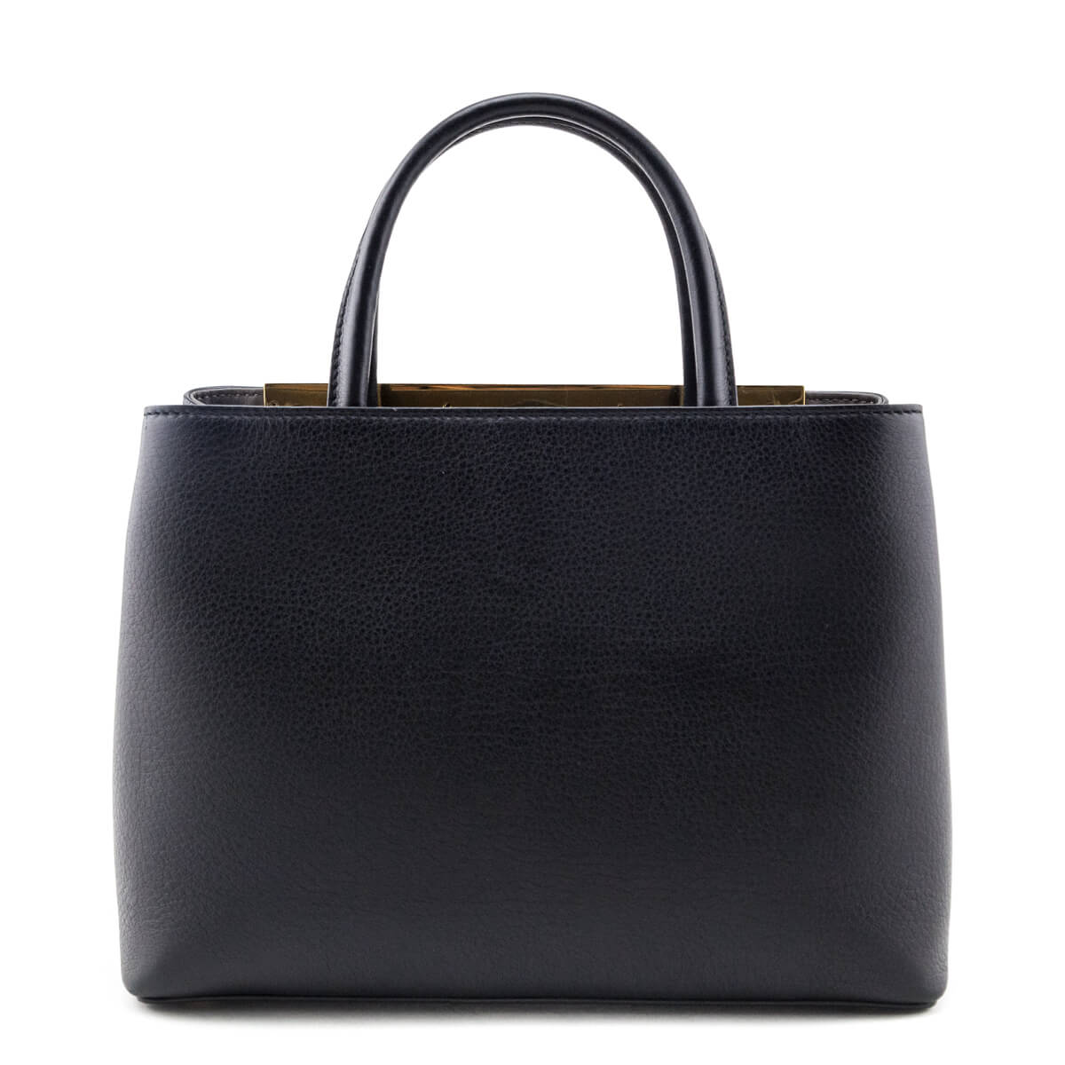 Luxury FendiBlack Vitello Dolce Petite 2Jours Tote