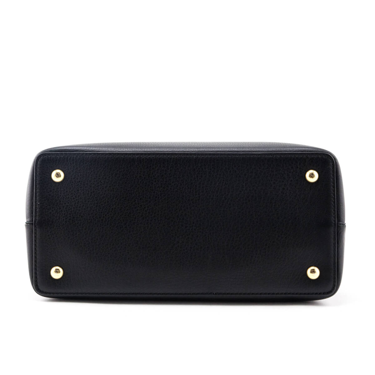 Luxury FendiBlack Vitello Dolce Petite 2Jours Tote