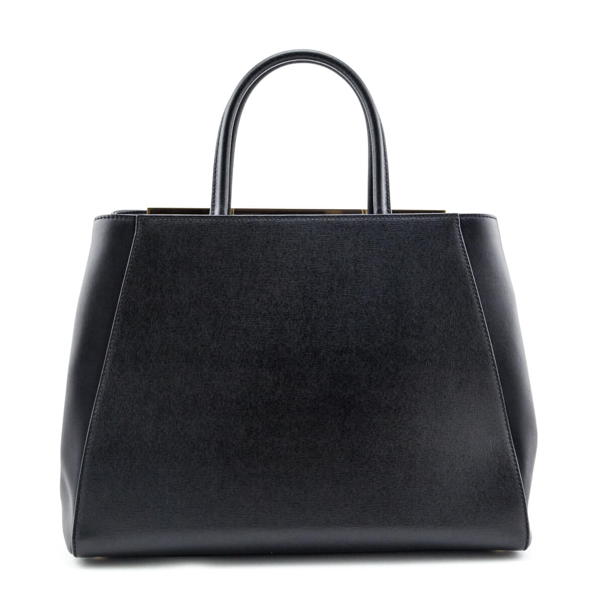 Luxury FendiBlack Vitello Elite Regular 2Jours Tote