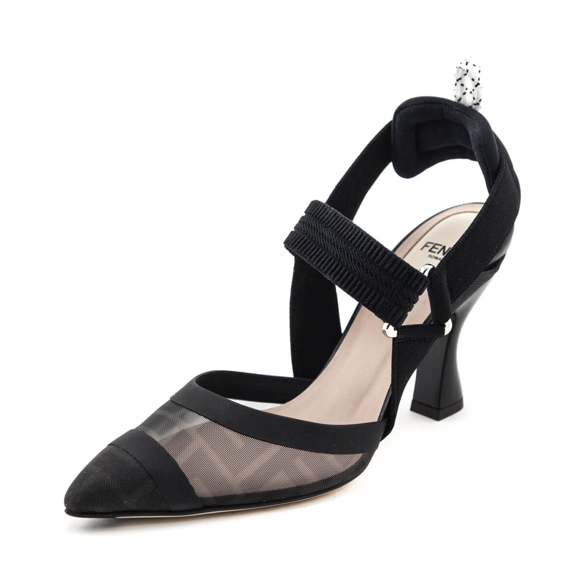 Luxury FendiBlack Zucca FF Techinical Mesh Colibri Pumps Size US 6 | EU 36
