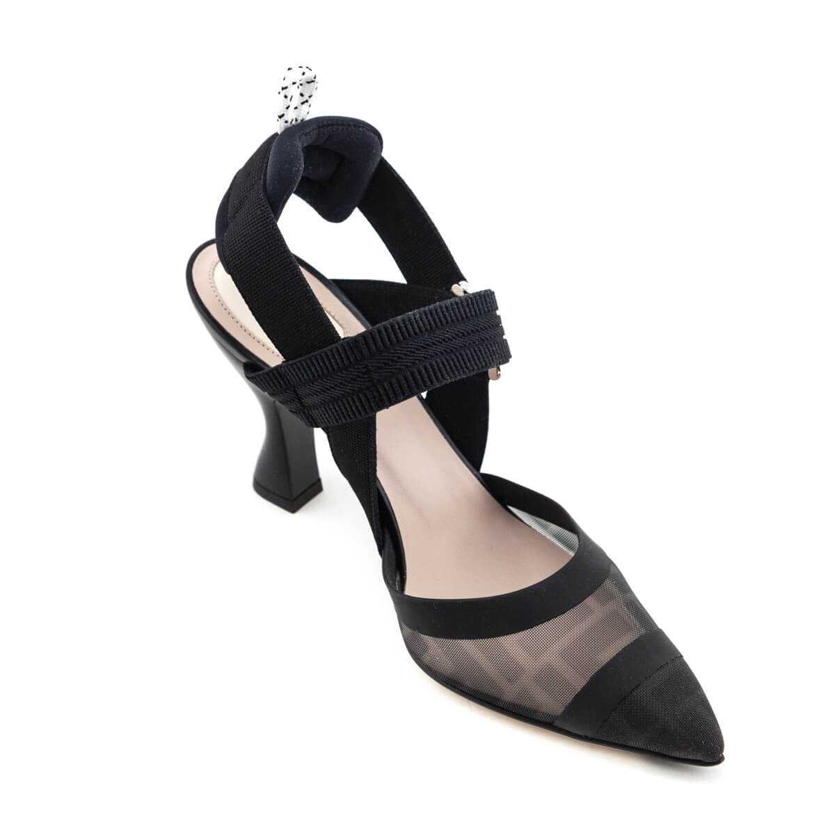 Luxury FendiBlack Zucca FF Techinical Mesh Colibri Pumps Size US 6 | EU 36