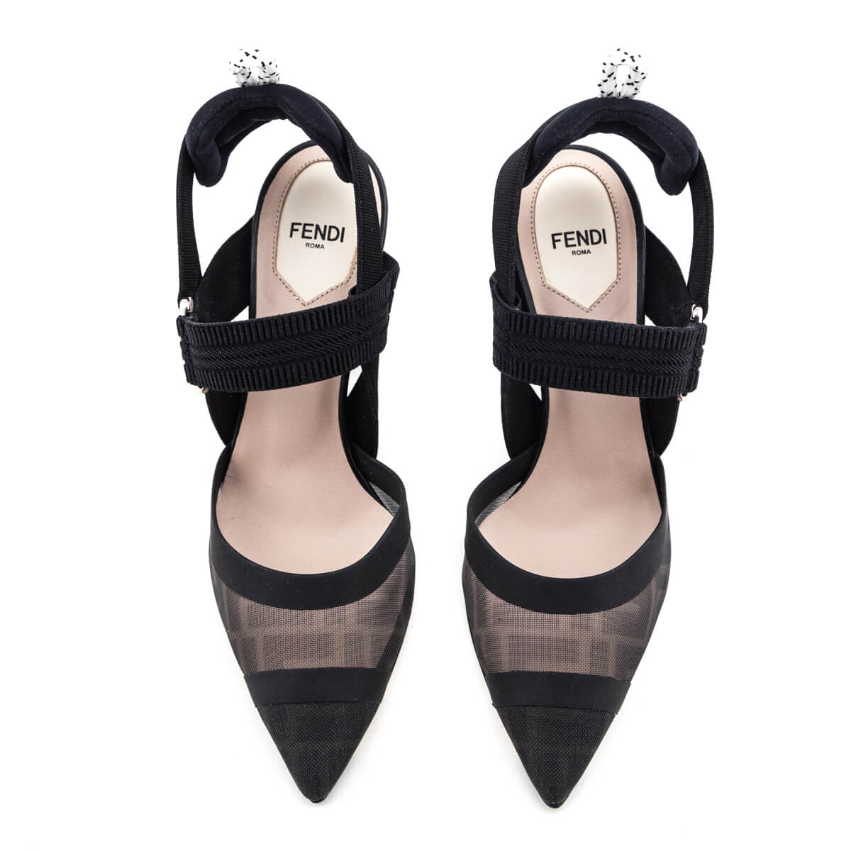 Luxury FendiBlack Zucca FF Techinical Mesh Colibri Pumps Size US 6 | EU 36