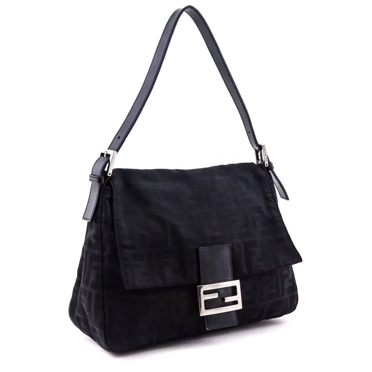 Luxury FendiBlack Zucca Mama Baguette