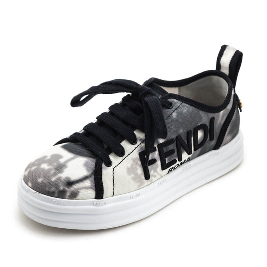 Luxury FendiBlack & White Rise Tie Dye Sneakers Size US 6 | IT 36