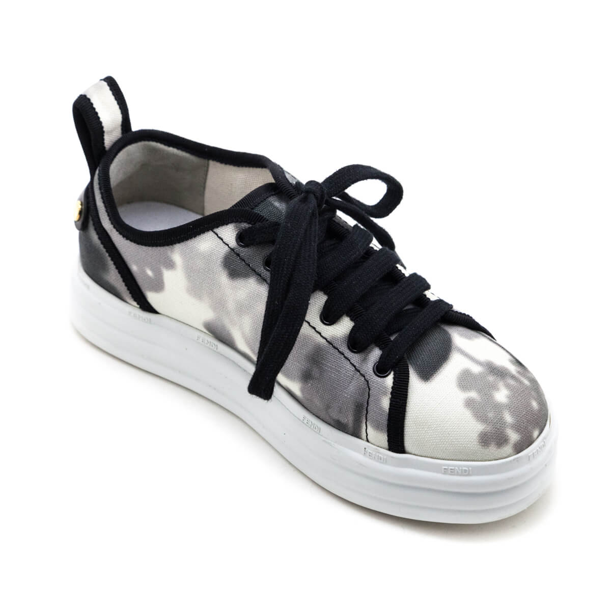 Luxury FendiBlack & White Rise Tie Dye Sneakers Size US 6 | IT 36