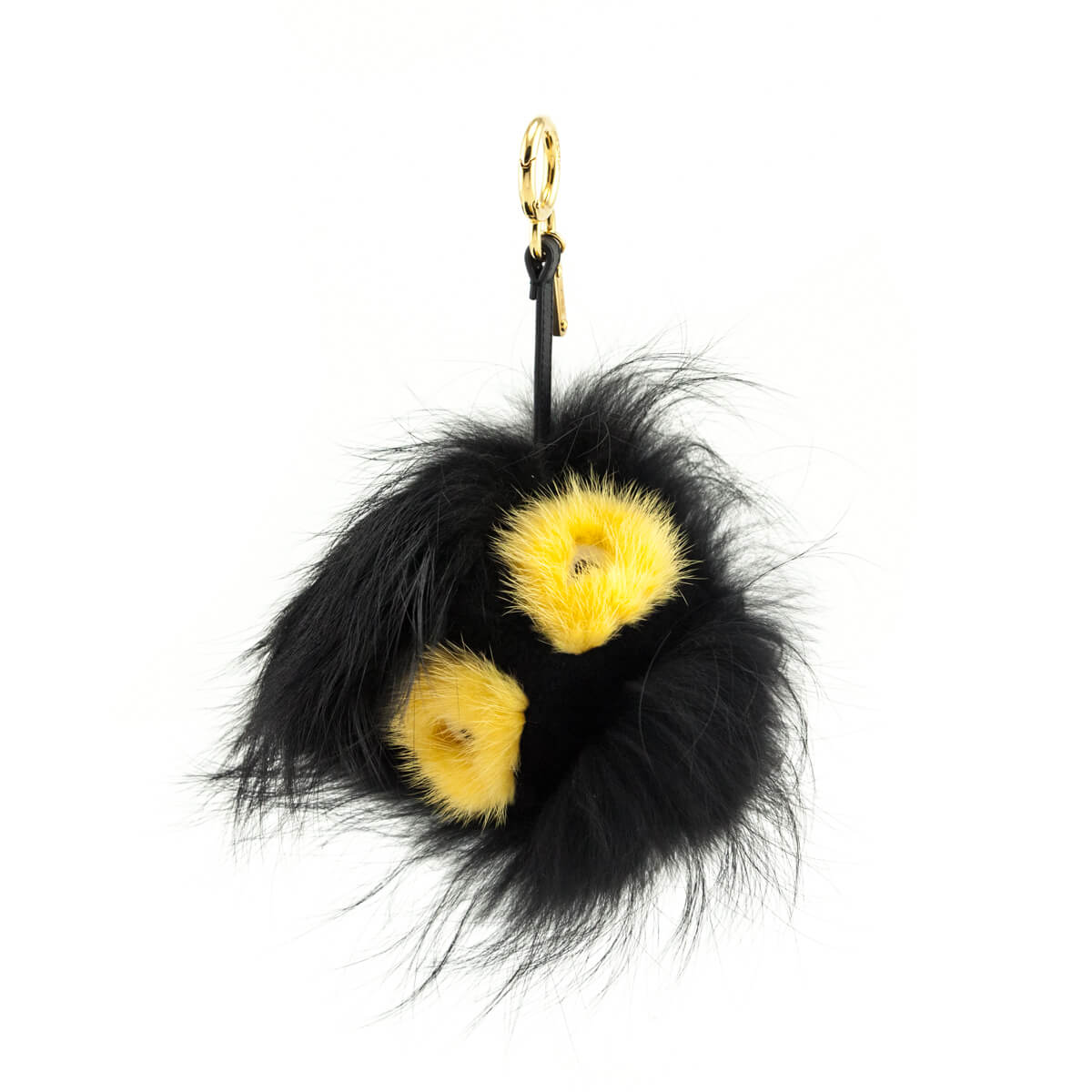 Luxury FendiBlack & Yellow Fur Monster Bag Charm