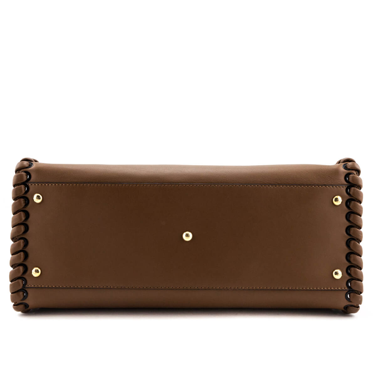 Luxury FendiBrown Whipstitched Leather Large Peekaboo
