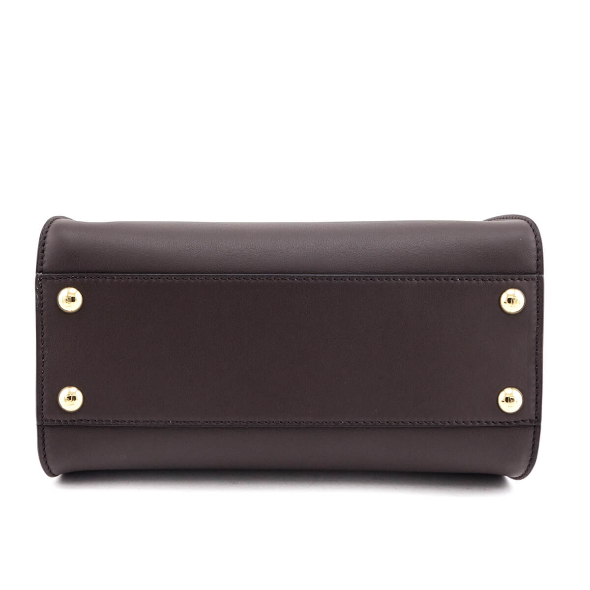 Luxury FendiChocolate Vitello Seta Mini Iconic Peekaboo Bag