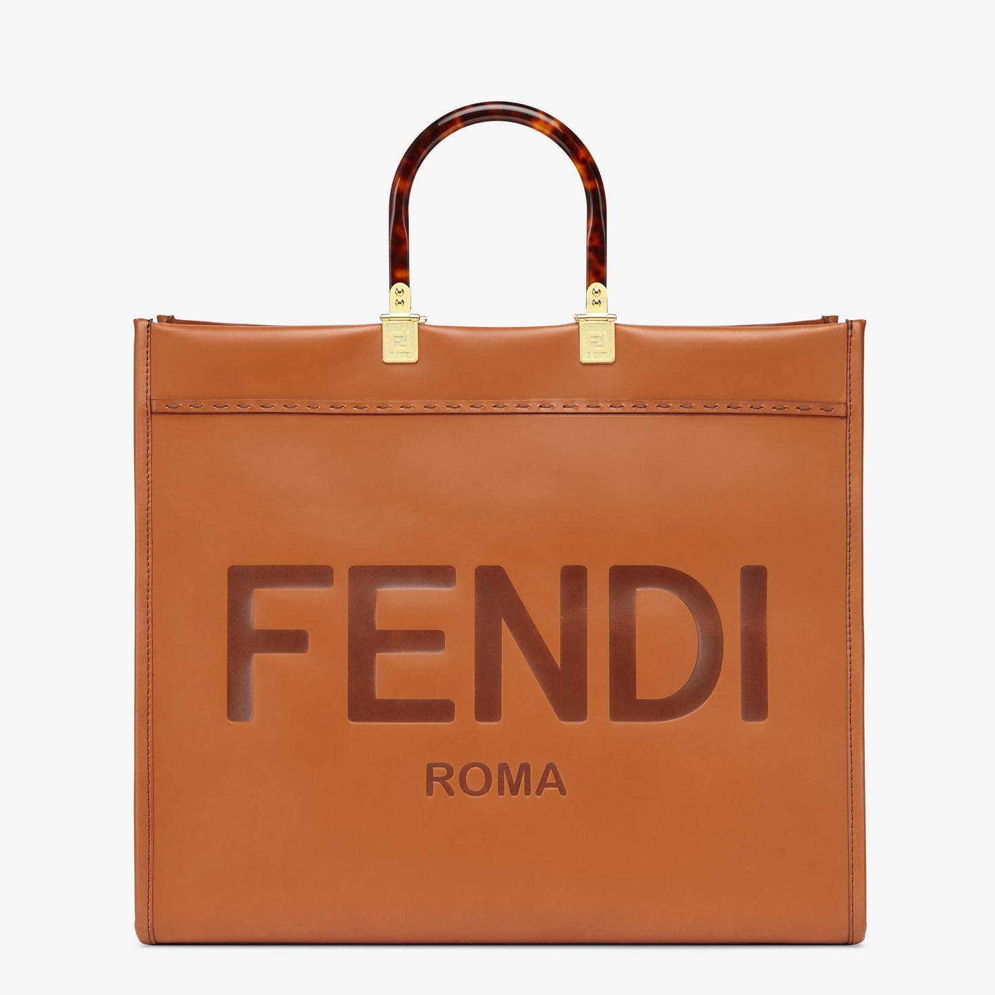 Fendi Large Sunshine Shopper Bag in Brown Leather