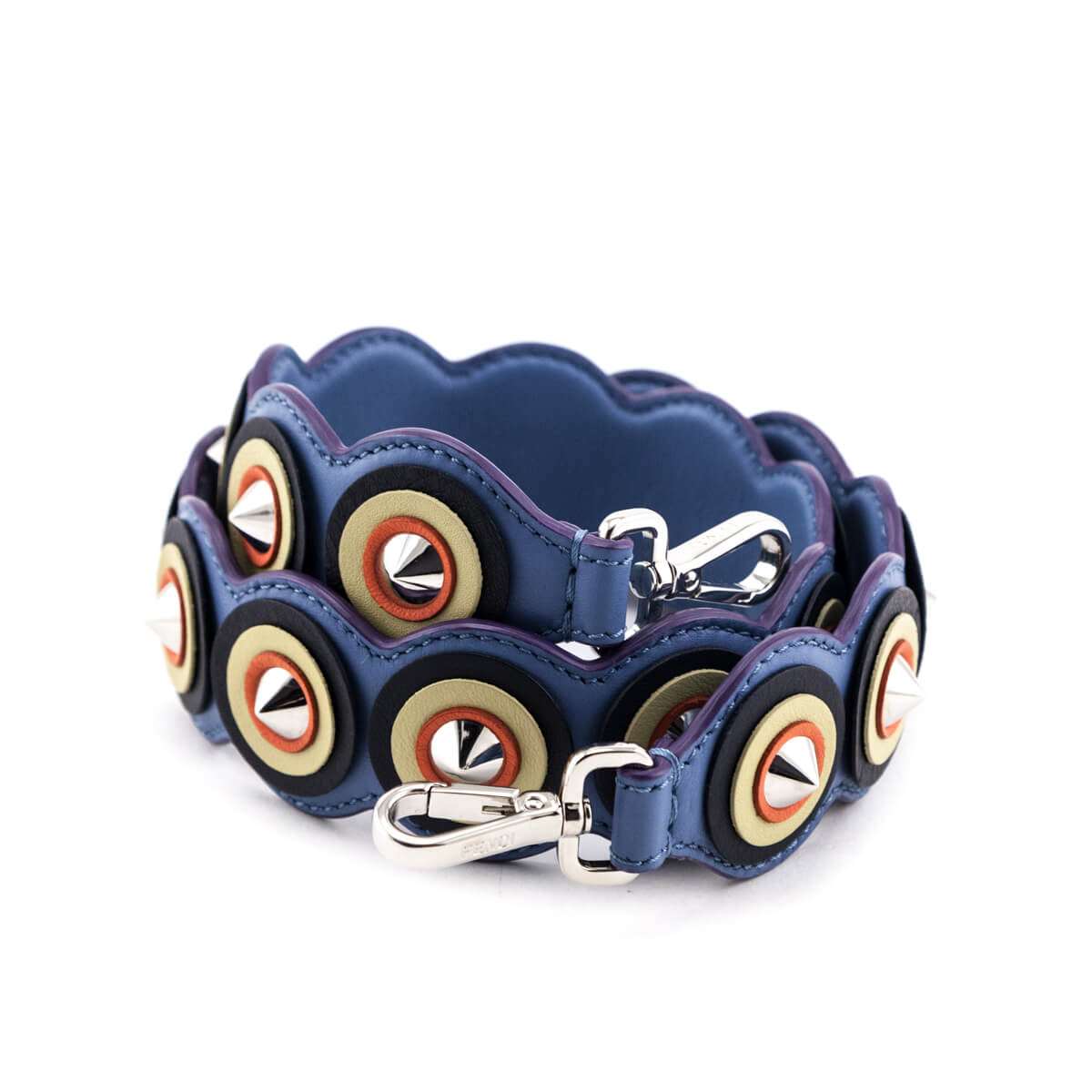 Luxury FendiMulticolor Calfskin Studded Circle Strap You