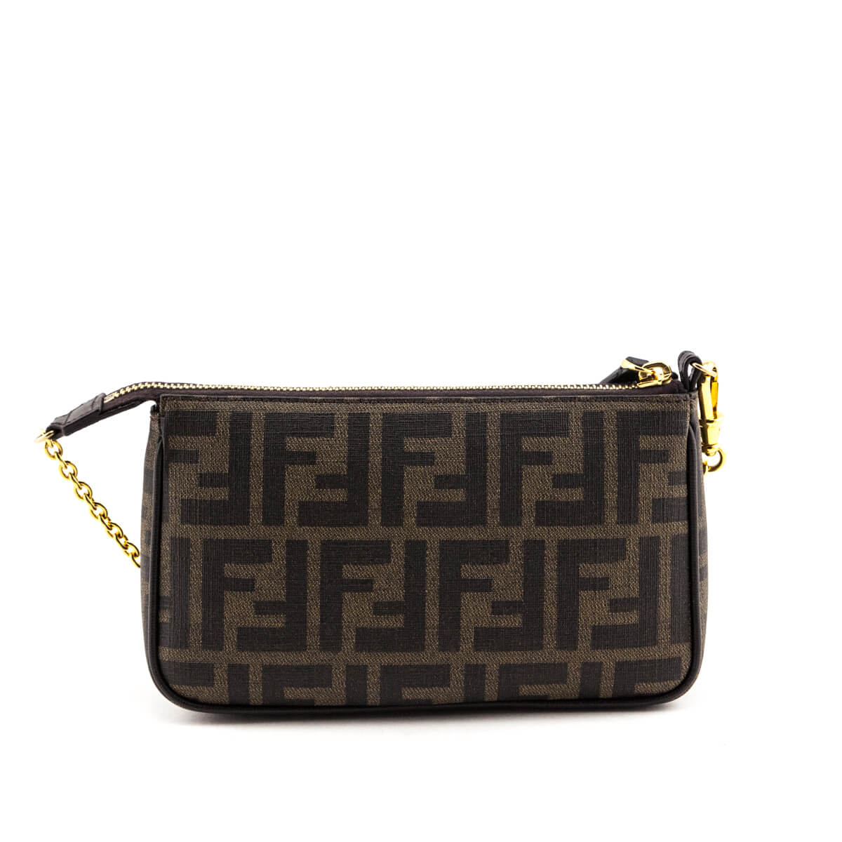 Luxury FendiTobacco Zucca Coated Canvas Small Pouch
