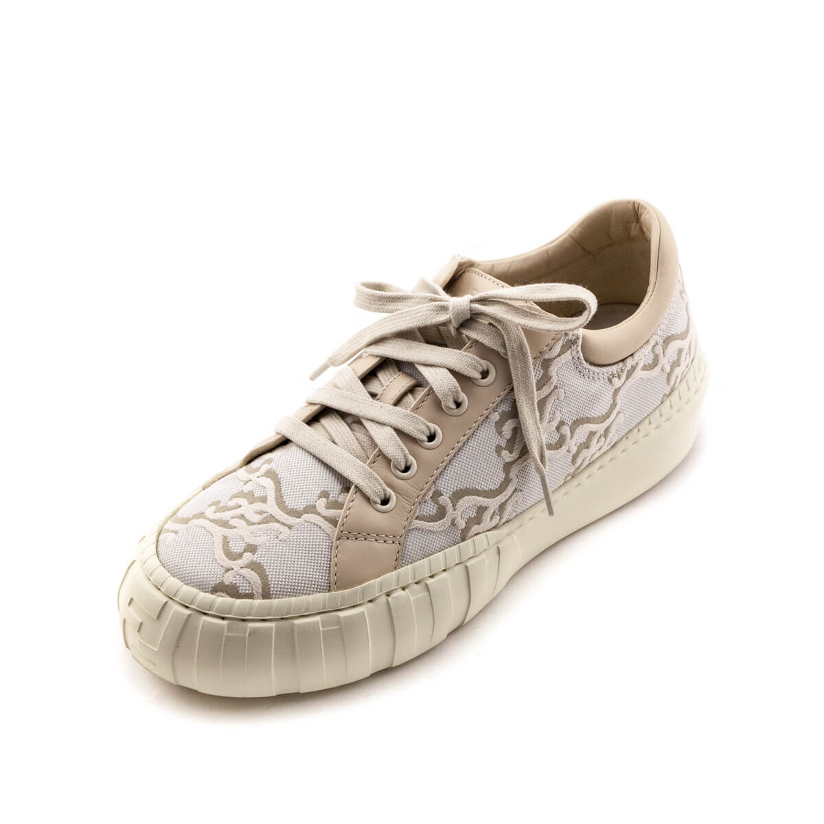 Luxury FendiWhite FF Karligraphy Low Top Sneakers Size US 9 | EU 39