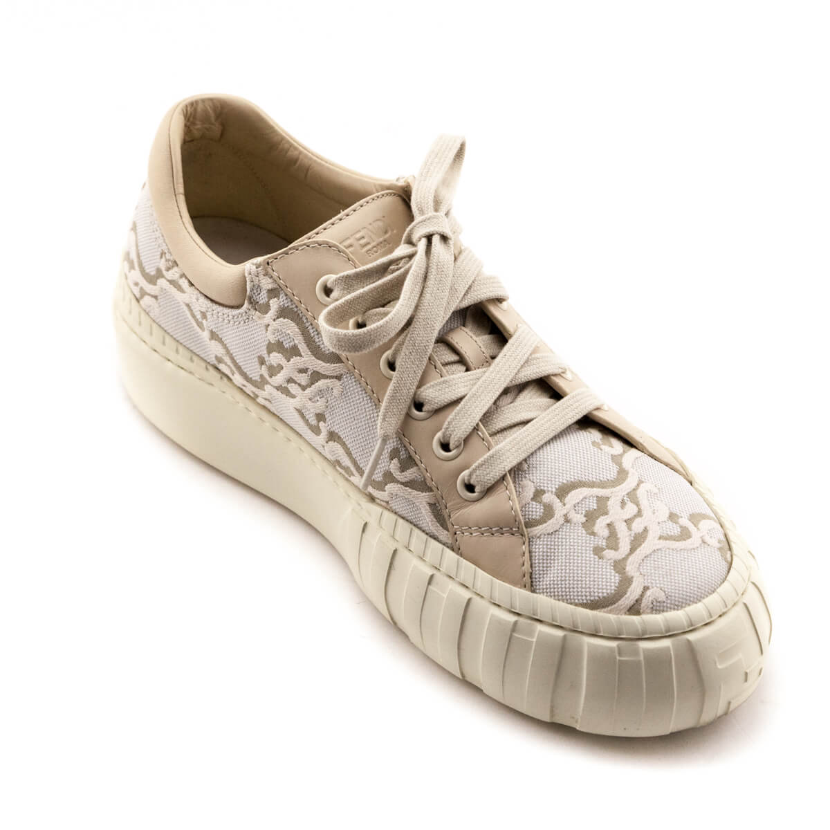 Luxury FendiWhite FF Karligraphy Low Top Sneakers Size US 9 | EU 39