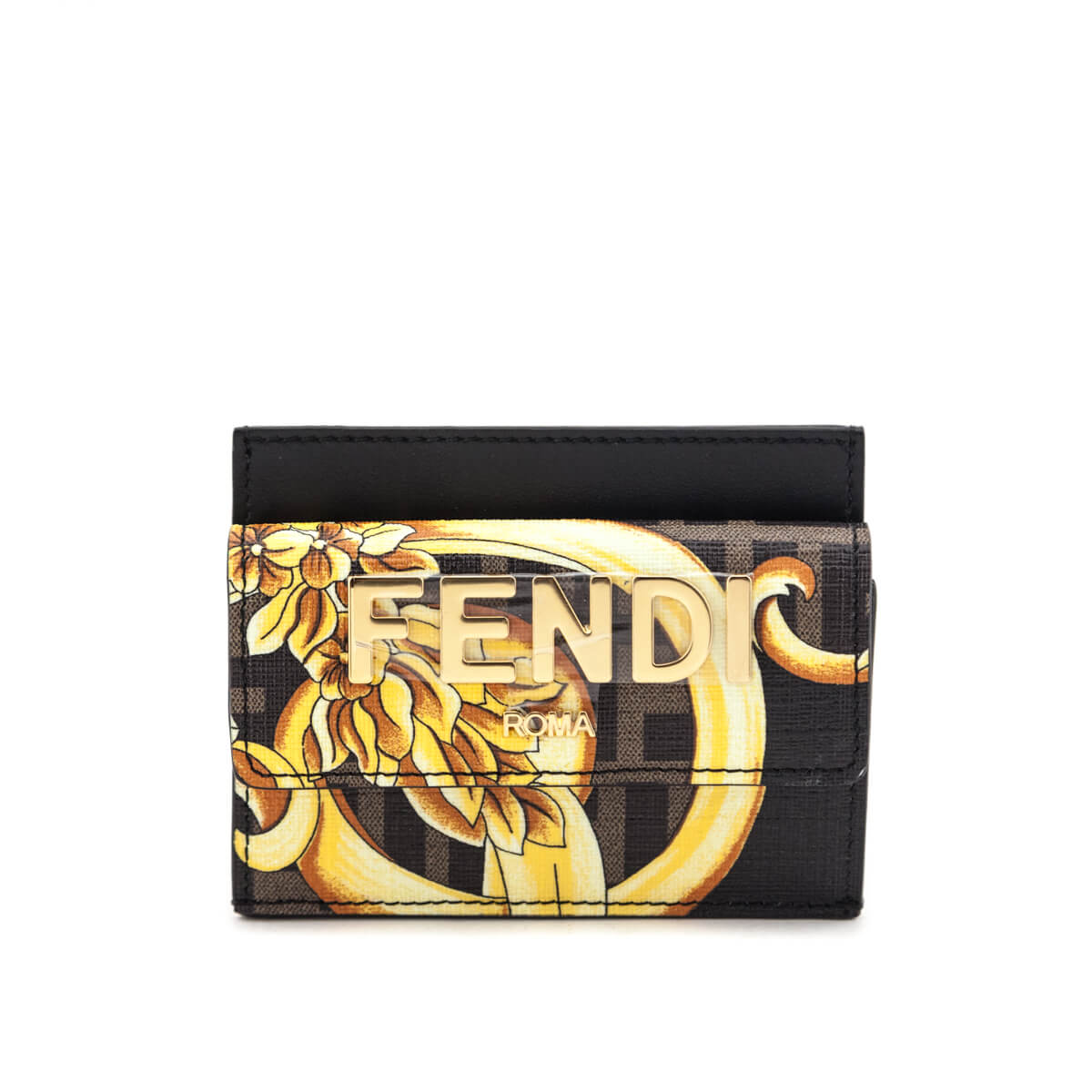 Luxury FendiX Versace Fendace Card Glazed Canvas Card Holder