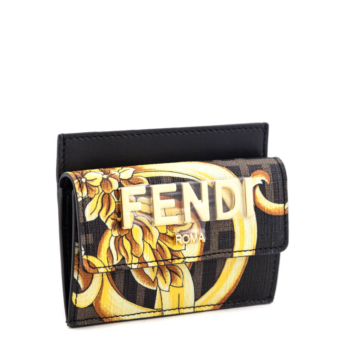 Luxury FendiX Versace Fendace Card Glazed Canvas Card Holder
