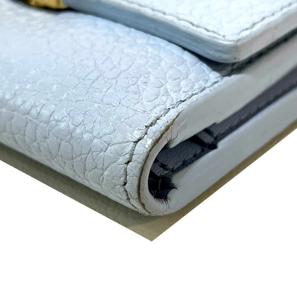 LOUIS VUITTON Trifold wallet M69061 Taurillon Clemence Leather blue Japan limited Portefeuille Capucines XS Women