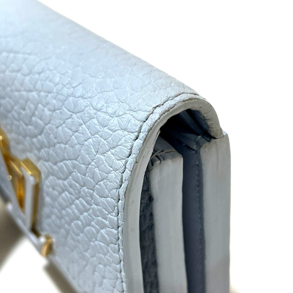 LOUIS VUITTON Trifold wallet M69061 Taurillon Clemence Leather blue Japan limited Portefeuille Capucines XS Women