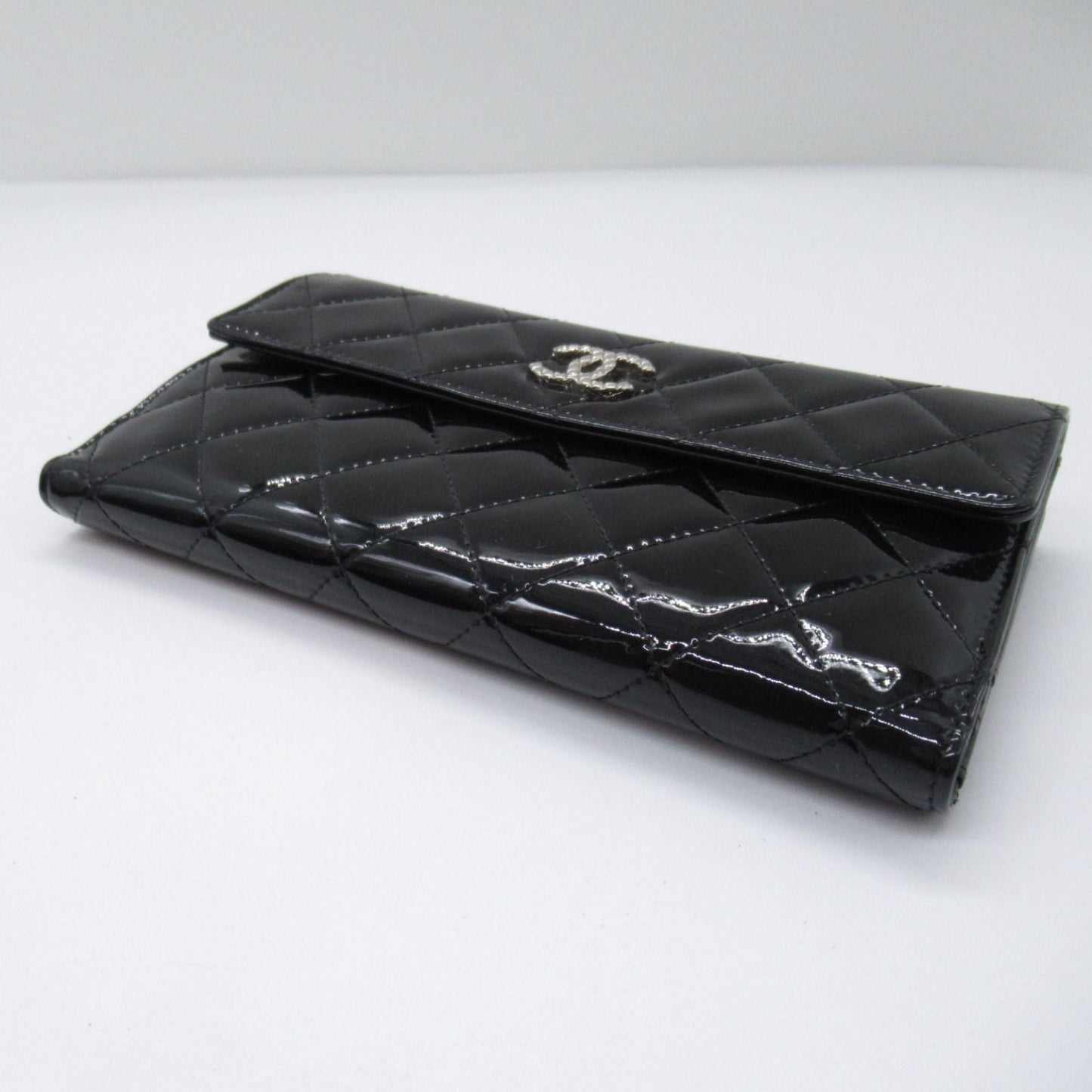 Chanel Black Brilliant Double Sided Long Wallet Patent Leather