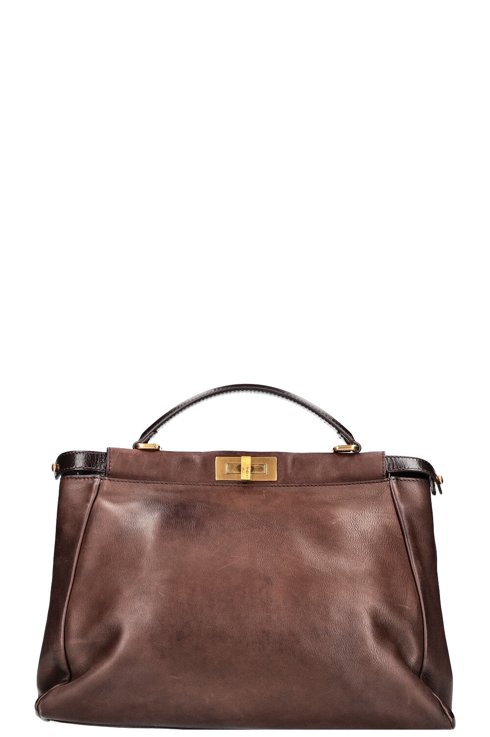 Luxury Fendi Peekaboo Large Brown Leather