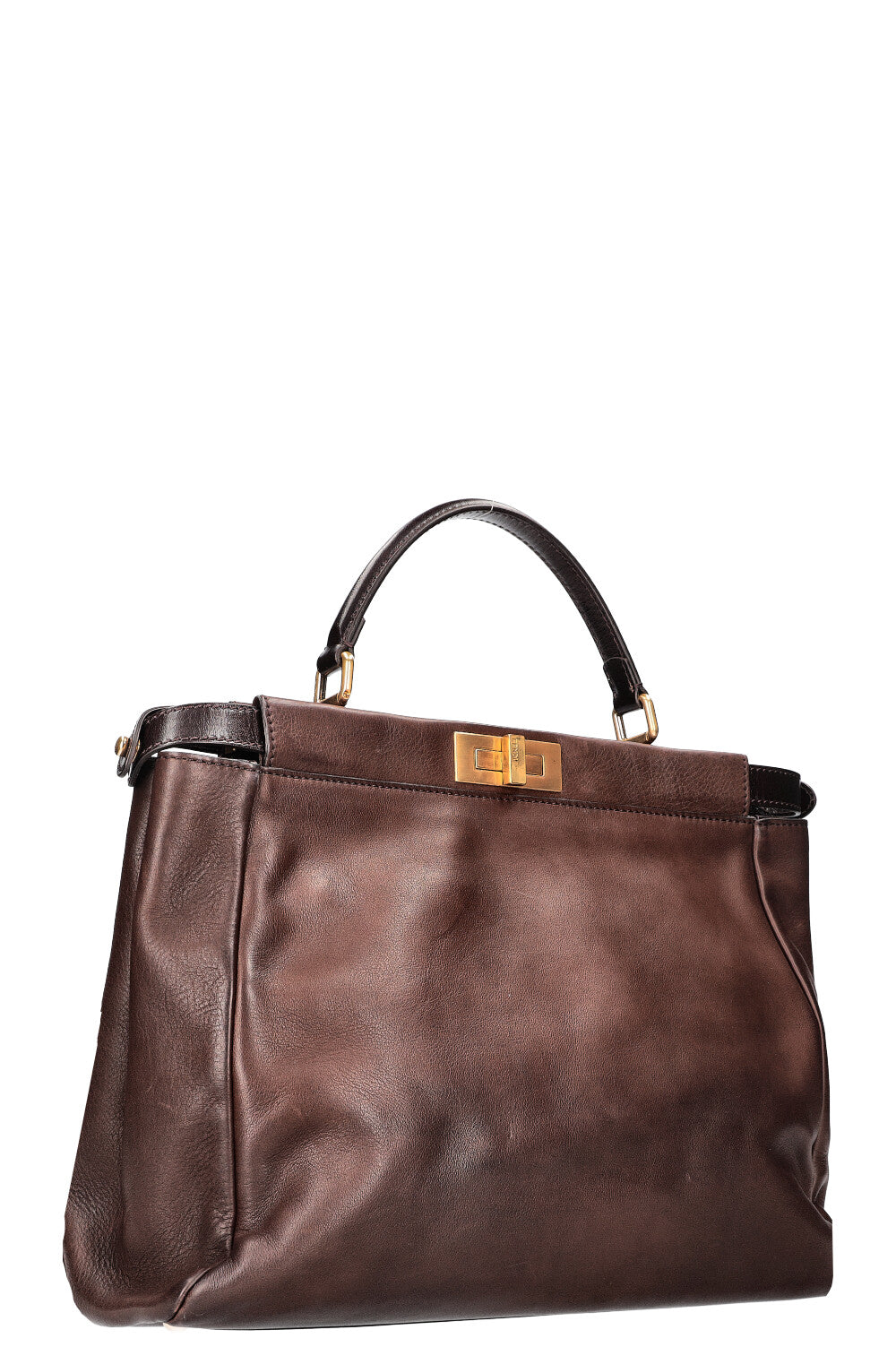 Luxury Fendi Peekaboo Large Brown Leather