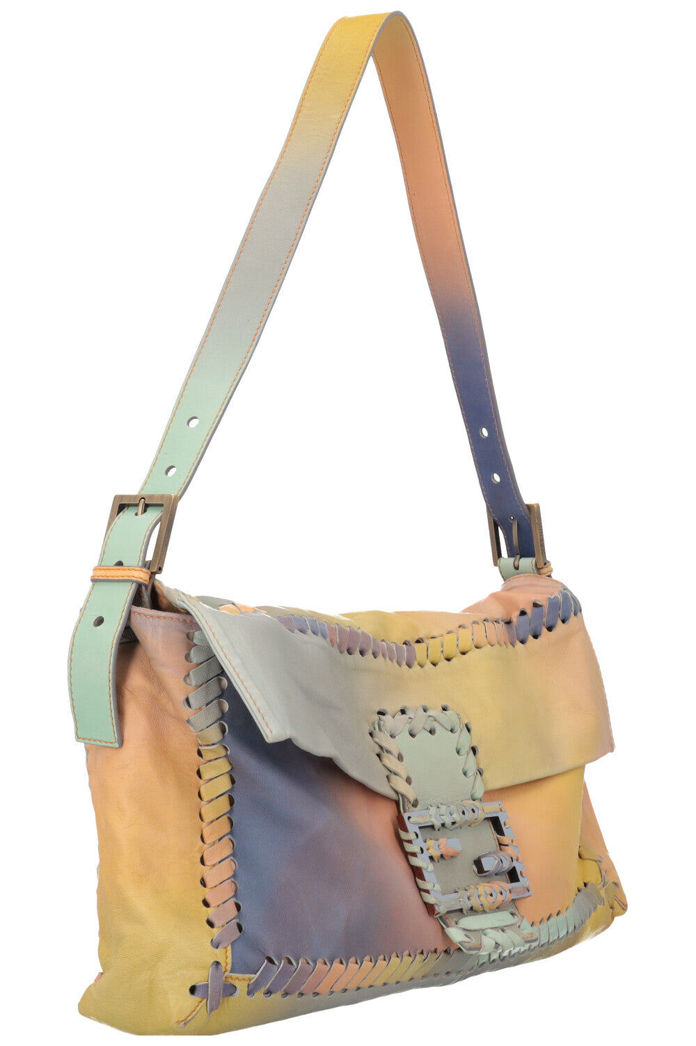 Luxury Fendi Baguette Crossbody Bag Maxi Leather