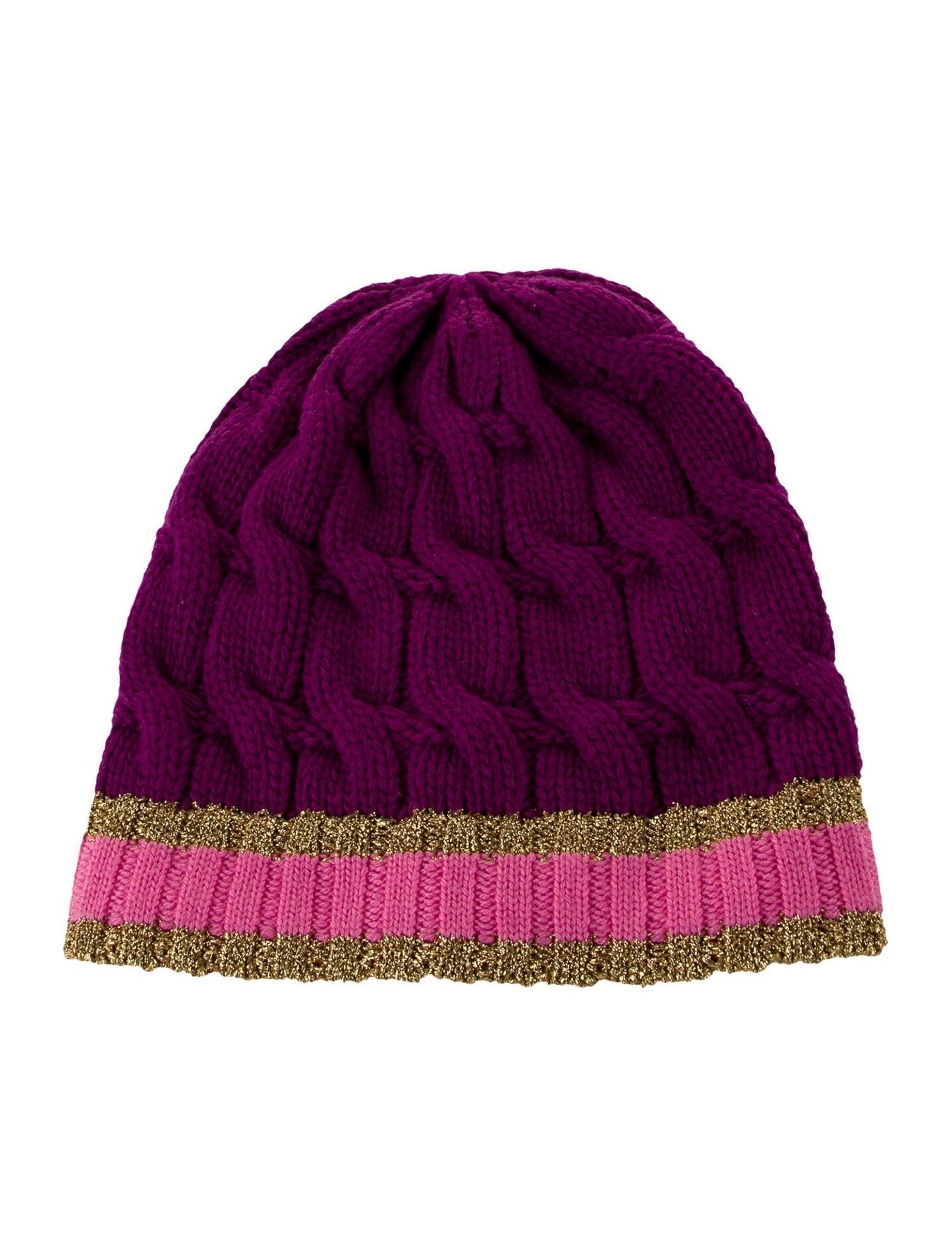 Luxury Gucci Trending 2025 Cable Knit Beanie in Purple