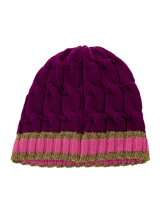 Luxury Gucci Trending 2025 Cable Knit Beanie in Purple