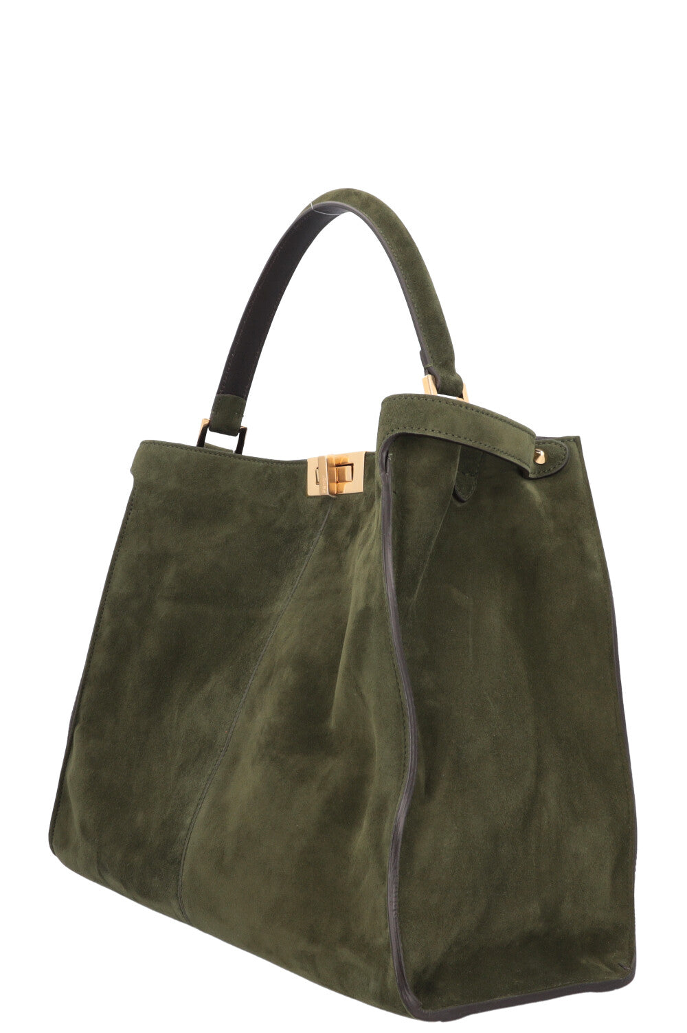 Luxury Fendi Large Peekaboo X-Lite Bag Suede Green